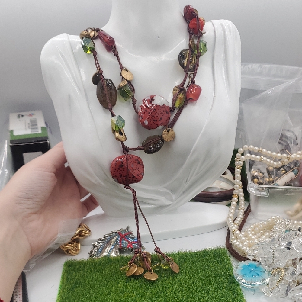 Gemstone Chicos 40 Inch Heavy Well Made Necklace N3704